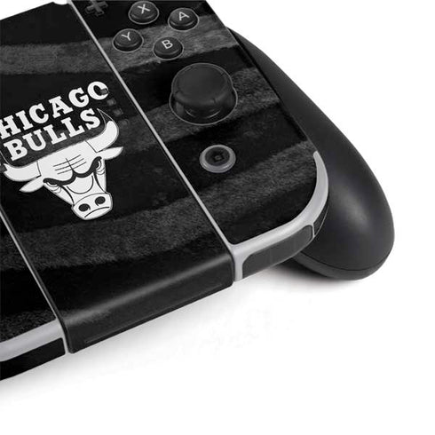 NBA Chicago Bulls Black Animal Print Nintendo Switch OLED (2021) Skin