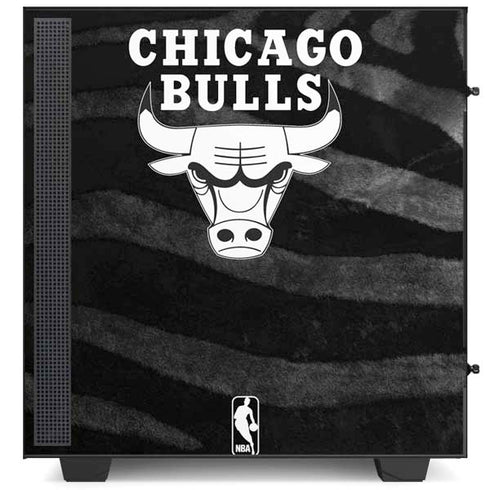 NBA Chicago Bulls Black Animal Print NZXT H510 Compact ATX Mid-Tower Case Skin