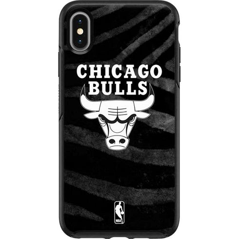 NBA Chicago Bulls Black Animal Print Otterbox Symmetry iPhone Skin