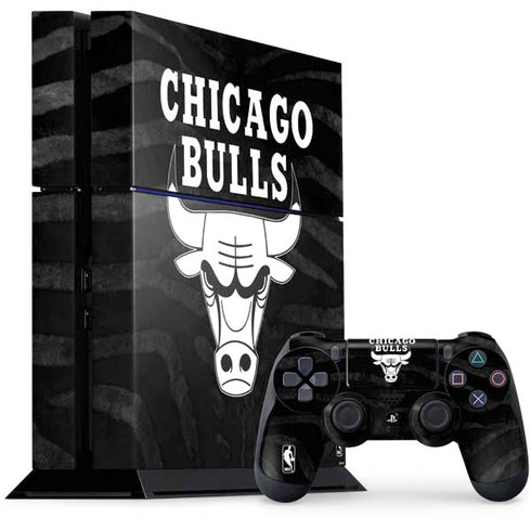 NBA Chicago Bulls Black Animal Print PS4 Console and Controller Bundle Skin