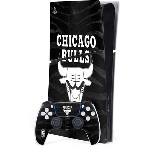 NBA Chicago Bulls Black Animal Print PS5 Slim Digital Edition Bundle Skin