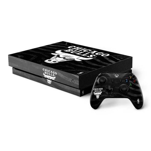 NBA Chicago Bulls Black Animal Print Xbox One X Bundle Skin