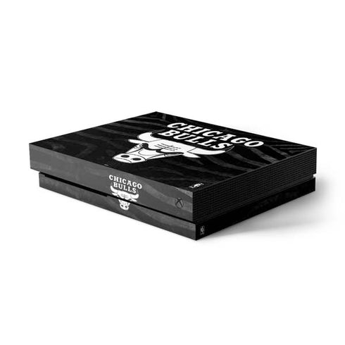 NBA Chicago Bulls Black Animal Print Xbox One X Console Skin