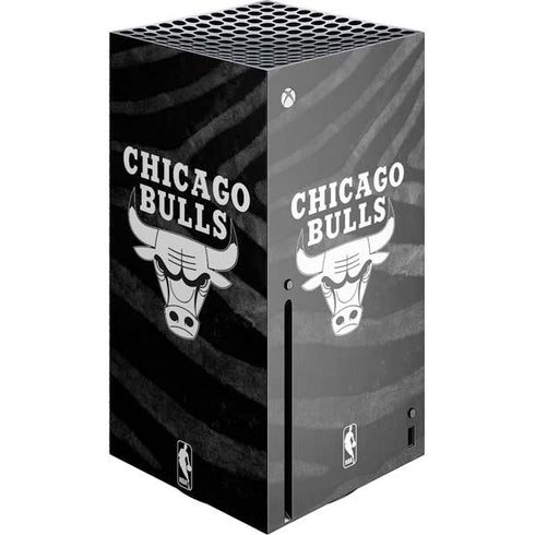 NBA Chicago Bulls Black Animal Print Xbox Series X Console Skin