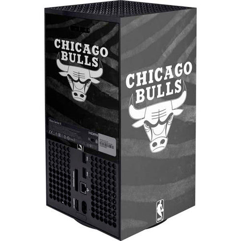 NBA Chicago Bulls Black Animal Print Xbox Series X Console Skin