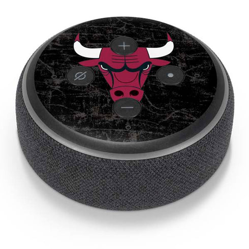 NBA Chicago Bulls Black Distressed Amazon Echo Dot Skin