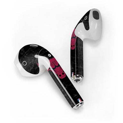 NBA Chicago Bulls Black Distressed Apple AirPods Skin