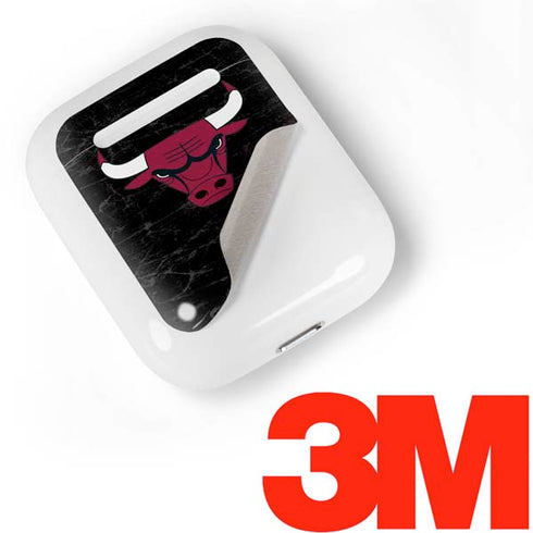 NBA Chicago Bulls Black Distressed Apple AirPods Skin