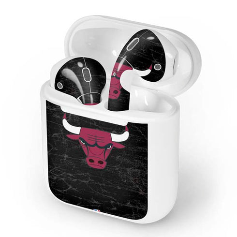 NBA Chicago Bulls Black Distressed Apple AirPods Skin