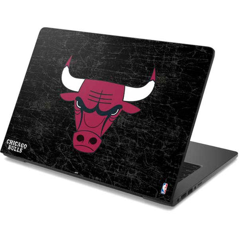 NBA Chicago Bulls Black Distressed Dell Chromebook Skin