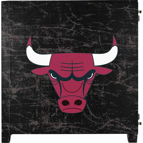 NBA Chicago Bulls Black Distressed Corsair 4000D Tempered Glass Mid-Tower ATX Case Skin