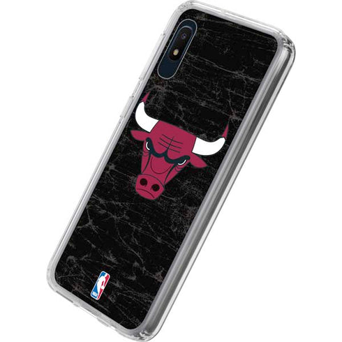 NBA Chicago Bulls Black Distressed Galaxy A10e Clear Case
