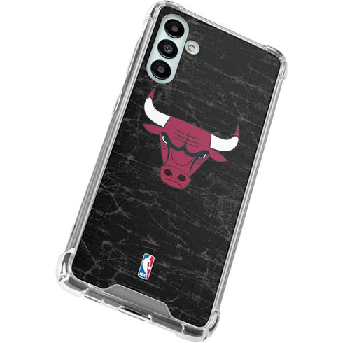NBA Chicago Bulls Black Distressed Galaxy A13 5G Clear Case