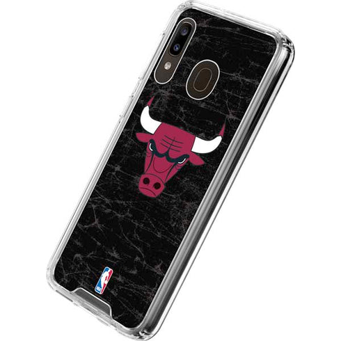 NBA Chicago Bulls Black Distressed Galaxy A30 Clear Case