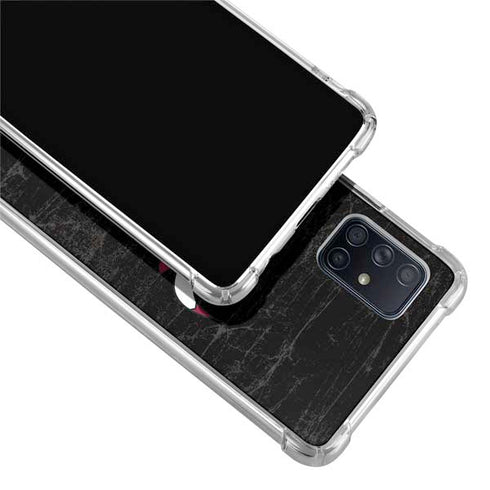 NBA Chicago Bulls Black Distressed Galaxy A71 5G Clear Case