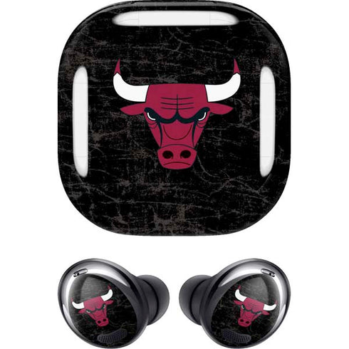 NBA Chicago Bulls Black Distressed Galaxy Buds Pro Skin