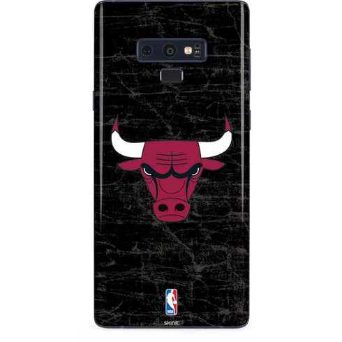 NBA Chicago Bulls Black Distressed Galaxy Note 9 Skin