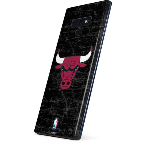NBA Chicago Bulls Black Distressed Galaxy Note 9 Skin