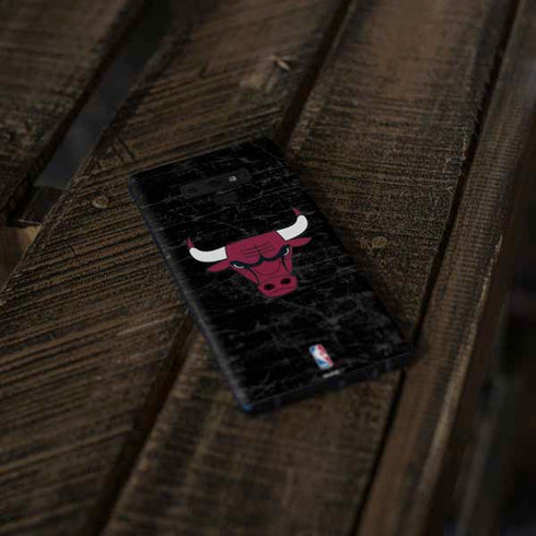 NBA Chicago Bulls Black Distressed Galaxy Note 9 Skin