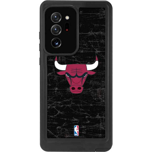 NBA Chicago Bulls Black Distressed Galaxy Note20 Ultra 5G Waterproof Case