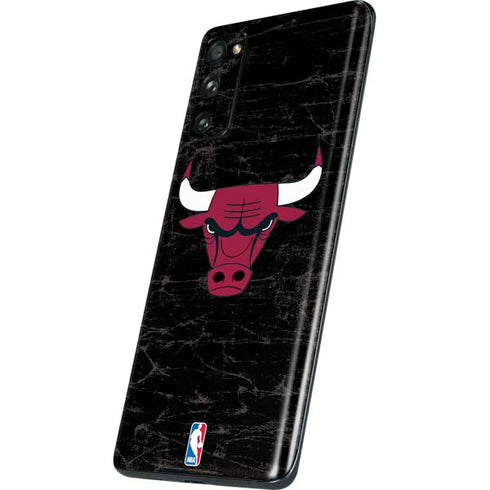 NBA Chicago Bulls Black Distressed Galaxy S20 Fan Edition Skin