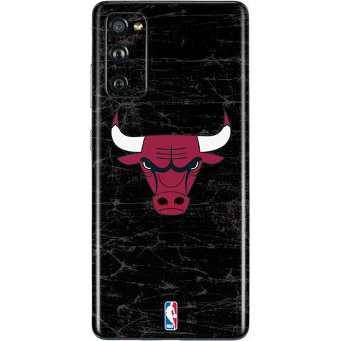 NBA Chicago Bulls Black Distressed Galaxy S20 Fan Edition Skin