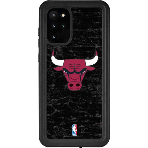 NBA Chicago Bulls Black Distressed Galaxy S20 Plus Waterproof Case