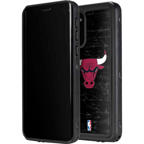 NBA Chicago Bulls Black Distressed Galaxy S20 Plus Waterproof Case