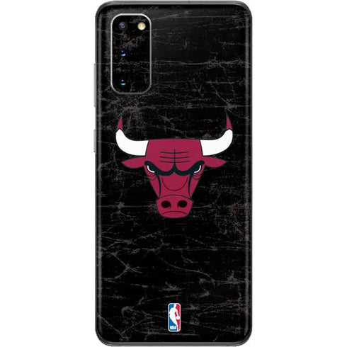 NBA Chicago Bulls Black Distressed Galaxy S20 Skin