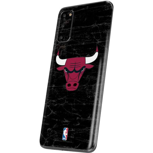 NBA Chicago Bulls Black Distressed Galaxy S20 Skin