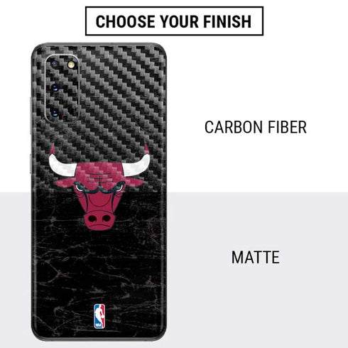 NBA Chicago Bulls Black Distressed Galaxy S20 Skin