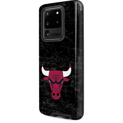 NBA Chicago Bulls Black Distressed Galaxy S20 Ultra 5G Pro Case