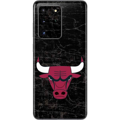 NBA Chicago Bulls Black Distressed Galaxy S20 Ultra 5G Skin