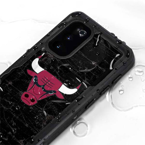NBA Chicago Bulls Black Distressed Galaxy S20 Waterproof Case