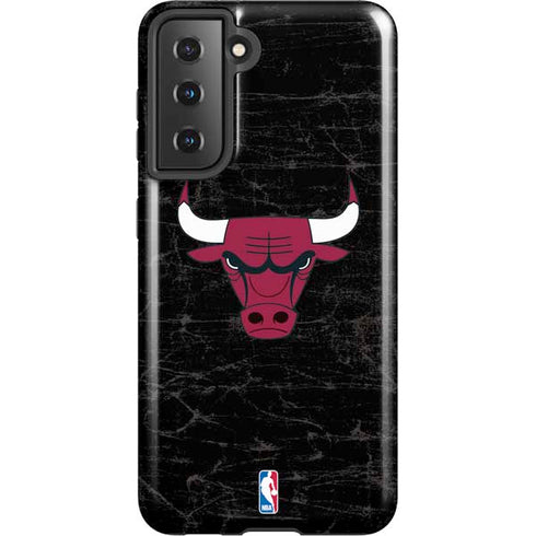 NBA Chicago Bulls Black Distressed Galaxy S21 5G Pro Case