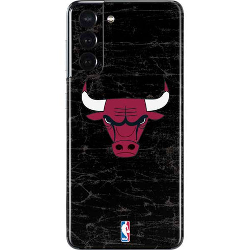 NBA Chicago Bulls Black Distressed Galaxy S21 5G Skin