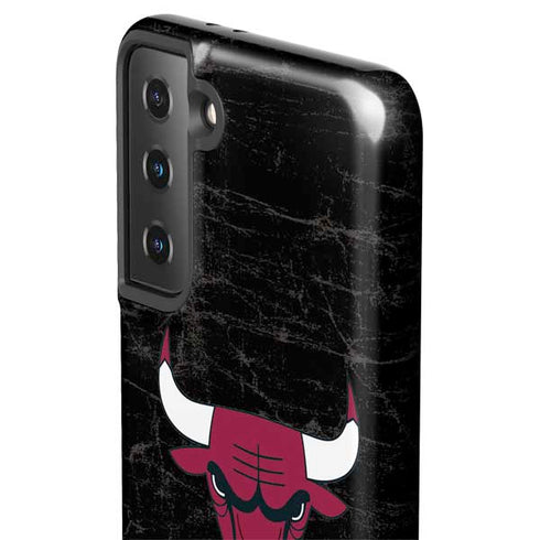 NBA Chicago Bulls Black Distressed Galaxy S21 Plus 5G Pro Case