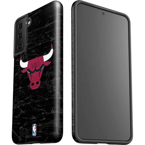 NBA Chicago Bulls Black Distressed Galaxy S21 Plus 5G Pro Case