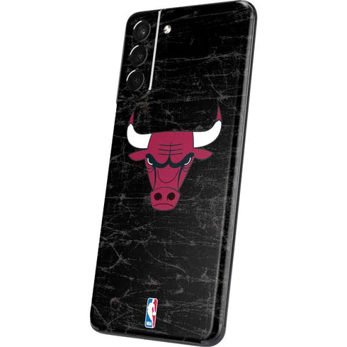 NBA Chicago Bulls Black Distressed Galaxy S21 Plus 5G Skin