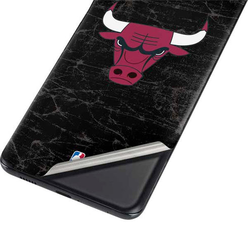 NBA Chicago Bulls Black Distressed Galaxy S21 Plus 5G Skin