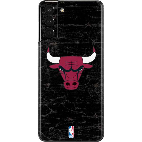 NBA Chicago Bulls Black Distressed Galaxy S21 Plus 5G Skin