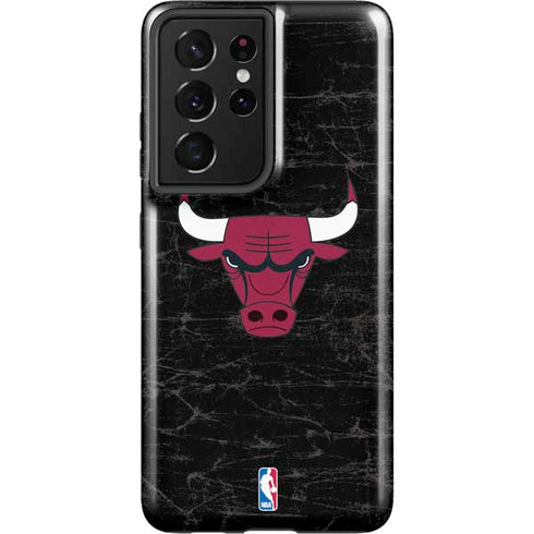 NBA Chicago Bulls Black Distressed Galaxy S21 Ultra 5G Pro Case