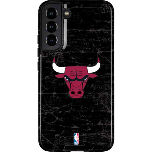 NBA Chicago Bulls Black Distressed Galaxy S22 Plus Pro Case