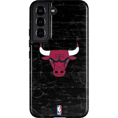 NBA Chicago Bulls Black Distressed Galaxy S22 Pro Case