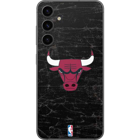 NBA Chicago Bulls Black Distressed Galaxy S23 FE Skin