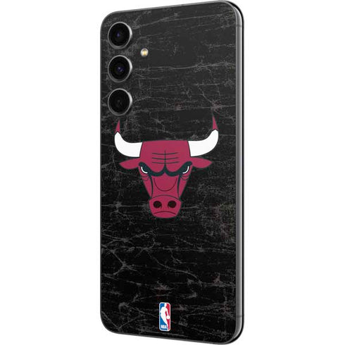 NBA Chicago Bulls Black Distressed Galaxy S23 FE Skin