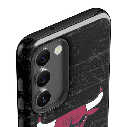 NBA Chicago Bulls Black Distressed Galaxy S23 Plus Pro Case
