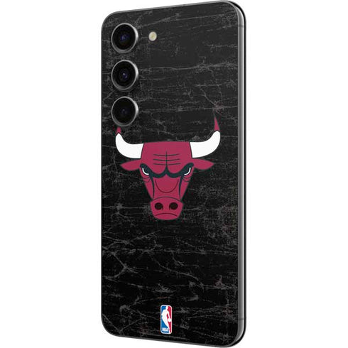 NBA Chicago Bulls Black Distressed Galaxy S23 Skin