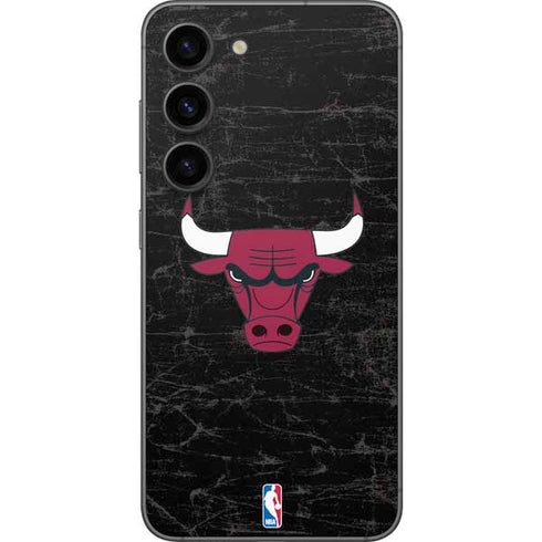 NBA Chicago Bulls Black Distressed Galaxy S23 Skin