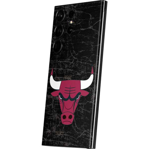 NBA Chicago Bulls Black Distressed Galaxy S23 Ultra Skin
